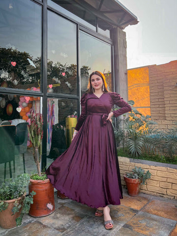 Amenda - 1PC Solid Premium Velvet Maxi