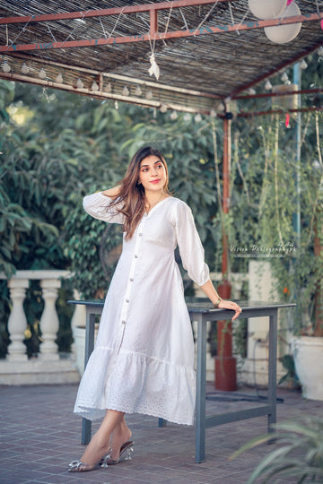 Chikan - Neutral - 1PC Solid Cotton Maxi